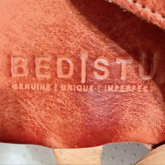 BED STU Jaslyn Platform Wedge Sandals in Rare Rustic Orange Leather Size 9 - Picture 11 of 12